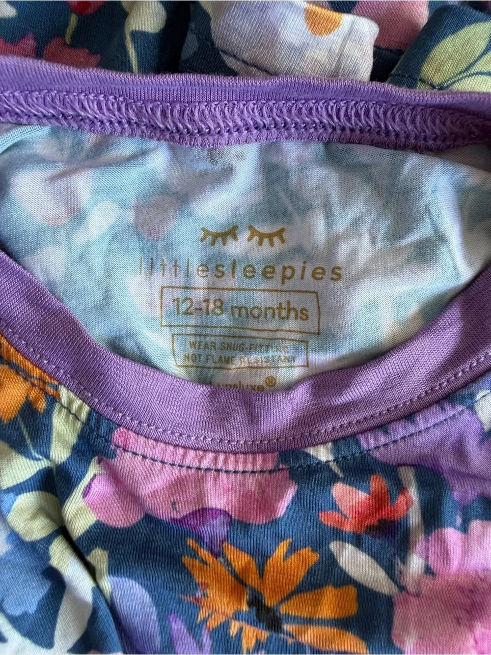 NWOT little Sleepies dusk blooms two piece pajama set 12-18M